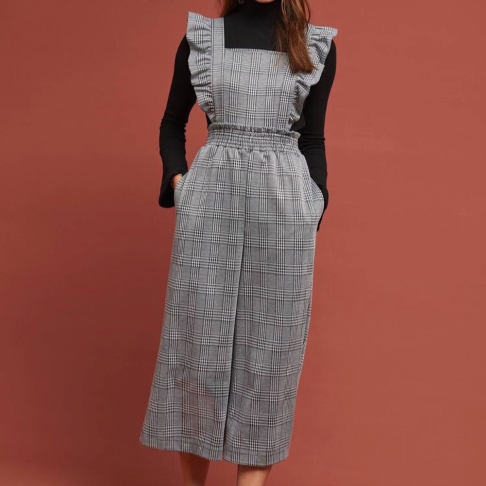 IN SEARCH OF ANTHROPOLOGIE RUFFLE JUMPSUIT